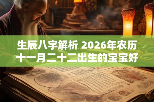 生辰八字解析 2026年农历十一月二十二出生的宝宝好不好
