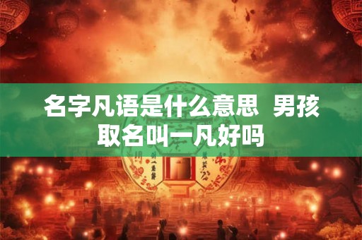 名字凡语是什么意思  男孩取名叫一凡好吗