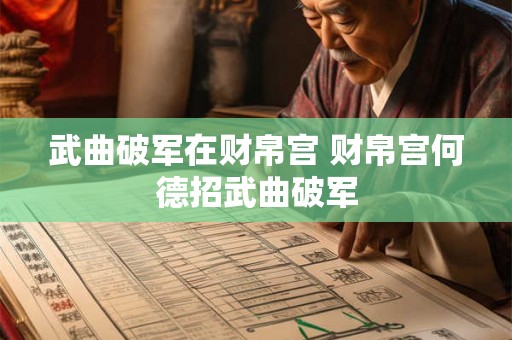 武曲破军在财帛宫 财帛宫何德招武曲破军