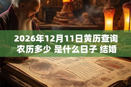 2026年12月11日黄历查询 农历多少 是什么日子 结婚吉时 2026年12月11日黄历查询 农历多少 是什么日子 结婚吉时