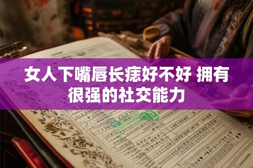 女人下嘴唇长痣好不好 拥有很强的社交能力