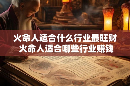 火命人适合什么行业最旺财 火命人适合哪些行业赚钱最多