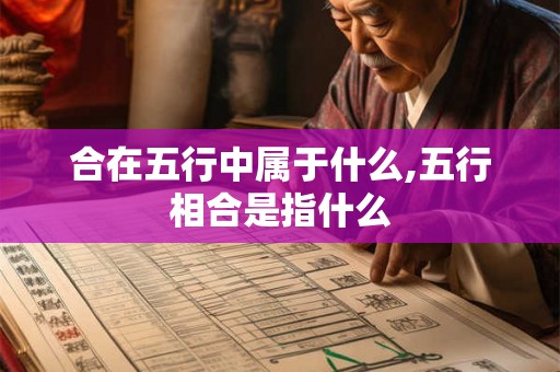 合在五行中属于什么,五行相合是指什么