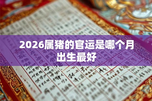 2026属猪的官运是哪个月出生最好