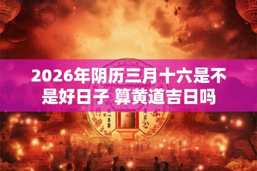 2026年阴历三月十六是不是好日子 算黄道吉日吗