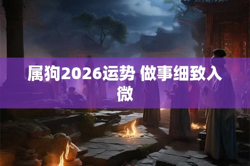 属狗2026运势 做事细致入微