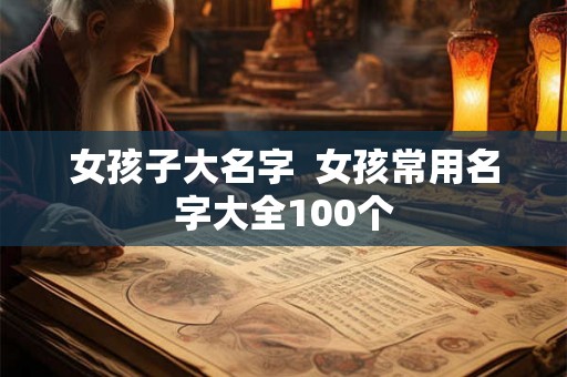 女孩子大名字  女孩常用名字大全100个