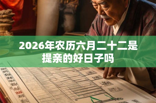 2026年农历六月二十二是提亲的好日子吗