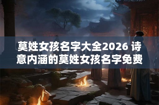 莫姓女孩名字大全2026 诗意内涵的莫姓女孩名字免费