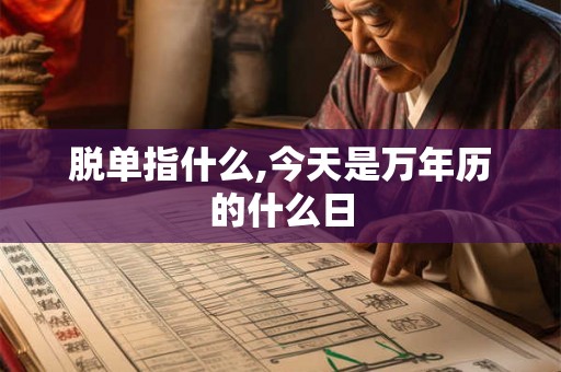 脱单指什么,今天是万年历的什么日