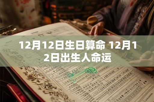 12月12日生日算命 12月12日出生人命运