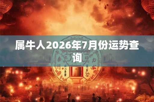 属牛人2026年7月份运势查询