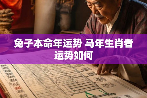 兔子本命年运势 马年生肖者运势如何