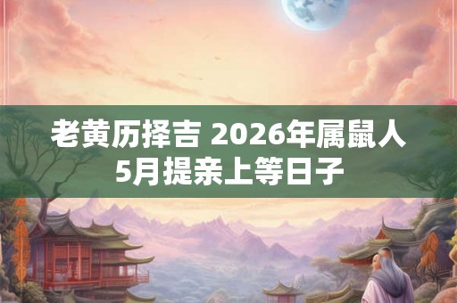 老黄历择吉 2026年属鼠人5月提亲上等日子