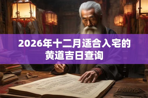 2026年十二月适合入宅的黄道吉日查询 2026年十二月适合入宅的黄道吉日查询