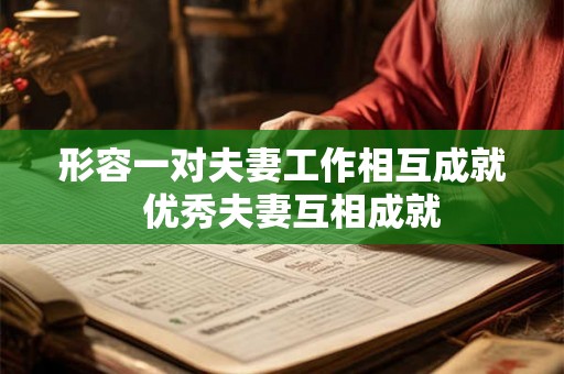 形容一对夫妻工作相互成就 优秀夫妻互相成就 形容一对夫妻工作相互成就 优秀夫妻互相成就