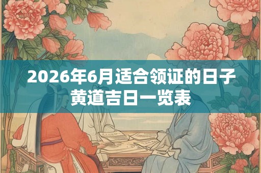 2026年6月适合领证的日子黄道吉日一览表