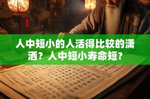 人中短小的人活得比较的潇洒？人中短小寿命短？