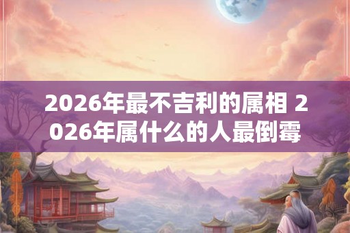 2026年最不吉利的属相 2026年属什么的人最倒霉