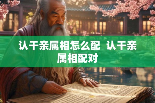 认干亲属相怎么配  认干亲属相配对