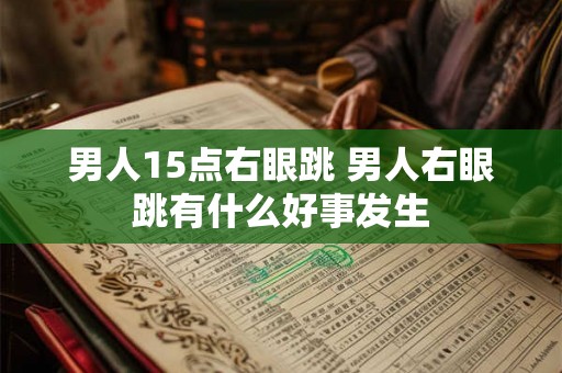 男人15点右眼跳 男人右眼跳有什么好事发生