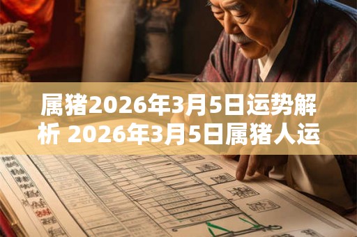 属猪2026年3月5日运势解析 2026年3月5日属猪人运势