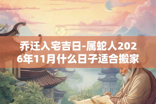 乔迁入宅吉日-属蛇人2026年11月什么日子适合搬家进新居 乔迁入宅吉日-属蛇人2026年11月什么日子适合搬家进新居