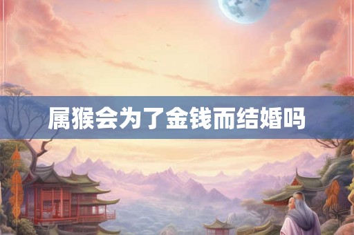 属猴会为了金钱而结婚吗