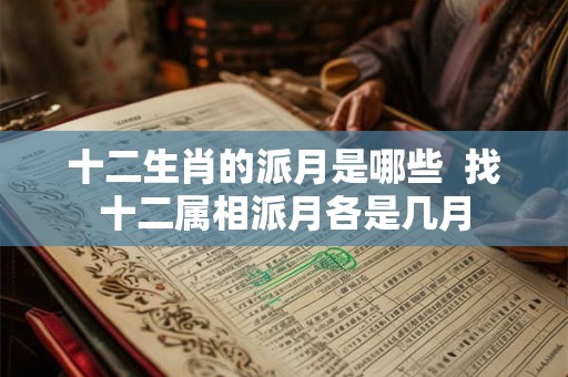 十二生肖的派月是哪些  找十二属相派月各是几月