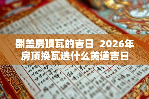 翻盖房顶瓦的吉日  2026年房顶换瓦选什么黄道吉日
