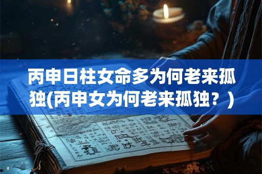 丙申日柱女命多为何老来孤独(丙申女为何老来孤独？)