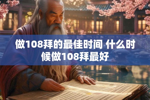 做108拜的最佳时间 什么时候做108拜最好