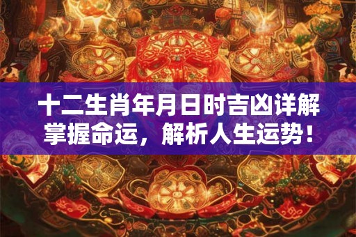 十二生肖年月日时吉凶详解掌握命运，解析人生运势！