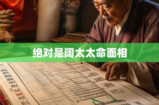 绝对是阔太太命面相