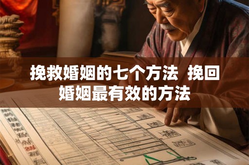 挽救婚姻的七个方法  挽回婚姻最有效的方法
