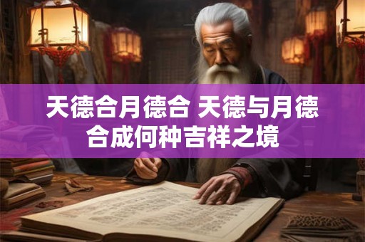 天德合月德合 天德与月德合成何种吉祥之境
