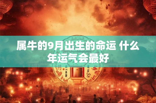 属牛的9月出生的命运 什么年运气会最好