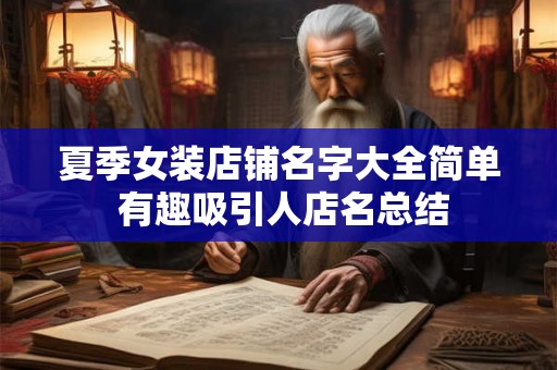 夏季女装店铺名字大全简单 有趣吸引人店名总结 夏季女装店铺名字大全简单 有趣吸引人店名总结