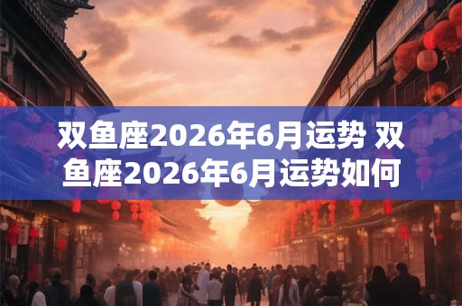 双鱼座2026年6月运势 双鱼座2026年6月运势如何 双鱼座2026年6月运势 双鱼座2026年6月运势如何