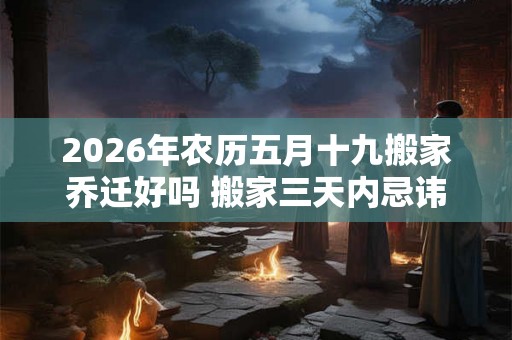 2026年农历五月十九搬家乔迁好吗 搬家三天内忌讳同房吗