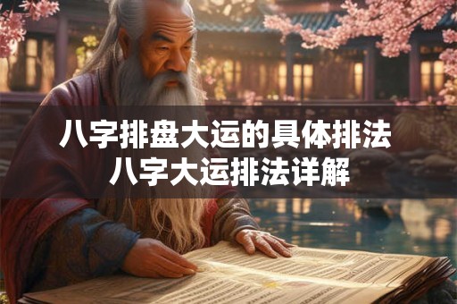 八字排盘大运的具体排法 八字大运排法详解