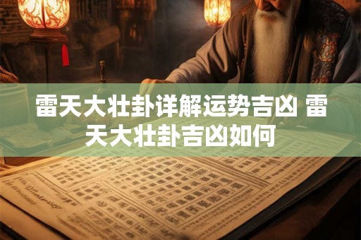 雷天大壮卦详解运势吉凶 雷天大壮卦吉凶如何