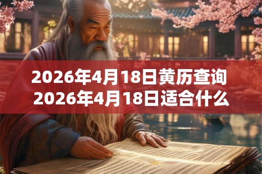 2026年4月18日黄历查询 2026年4月18日适合什么事情做