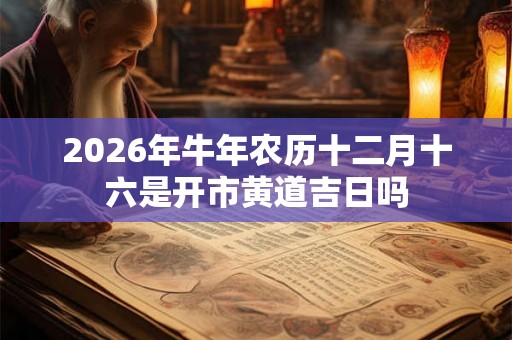 2026年牛年农历十二月十六是开市黄道吉日吗