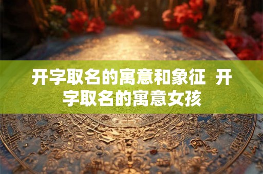 开字取名的寓意和象征  开字取名的寓意女孩