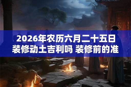 2026年农历六月二十五日装修动土吉利吗 装修前的准备 2026年农历六月二十五日装修动土吉利吗 装修前的准备