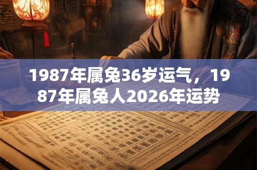 1987年属兔36岁运气，1987年属兔人2026年运势