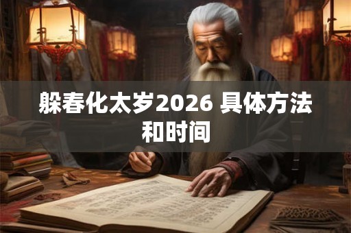 躲春化太岁2026 具体方法和时间