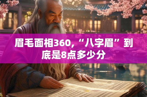 眉毛面相360,“八字眉”到底是8点多少分