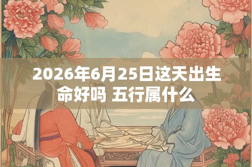 2026年6月25日这天出生命好吗 五行属什么